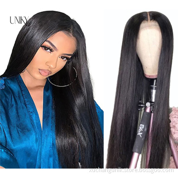 Uniky Top Quality 40 Inch Full Lace Wig Raw Hair Preplucked Glueless Long Human Hair Lace Frontal Wigs In Stock For Women